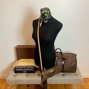 AUTHENTIC Louis Vuitton Monogram Eva Clutch Bag Handbag Purse + Crossbody Strap